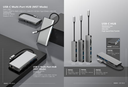 精致拓展 USB-C Hub 电子产品渲染海报